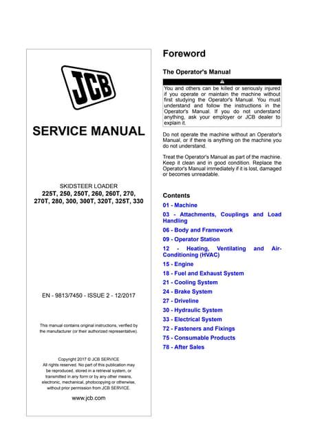 jcb 270t service manual